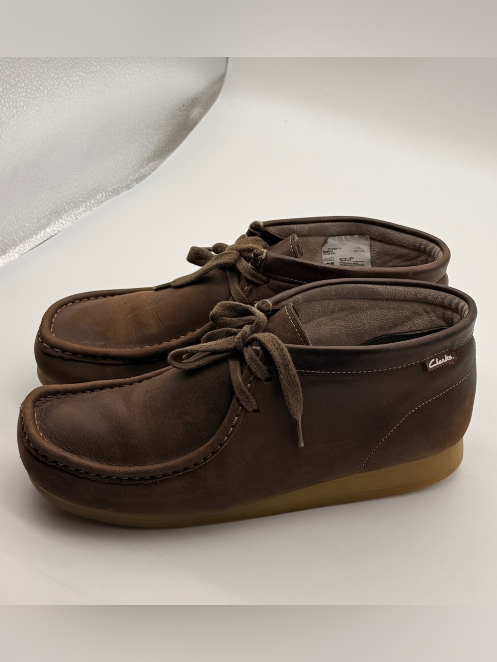 Clarks Men's Stinson Hi Beeswax Leather Chukka Wallabee Moccasins Boot sz 10